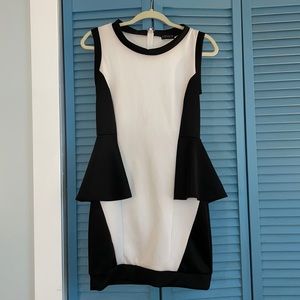 Women’s Black and White Peplum Dress